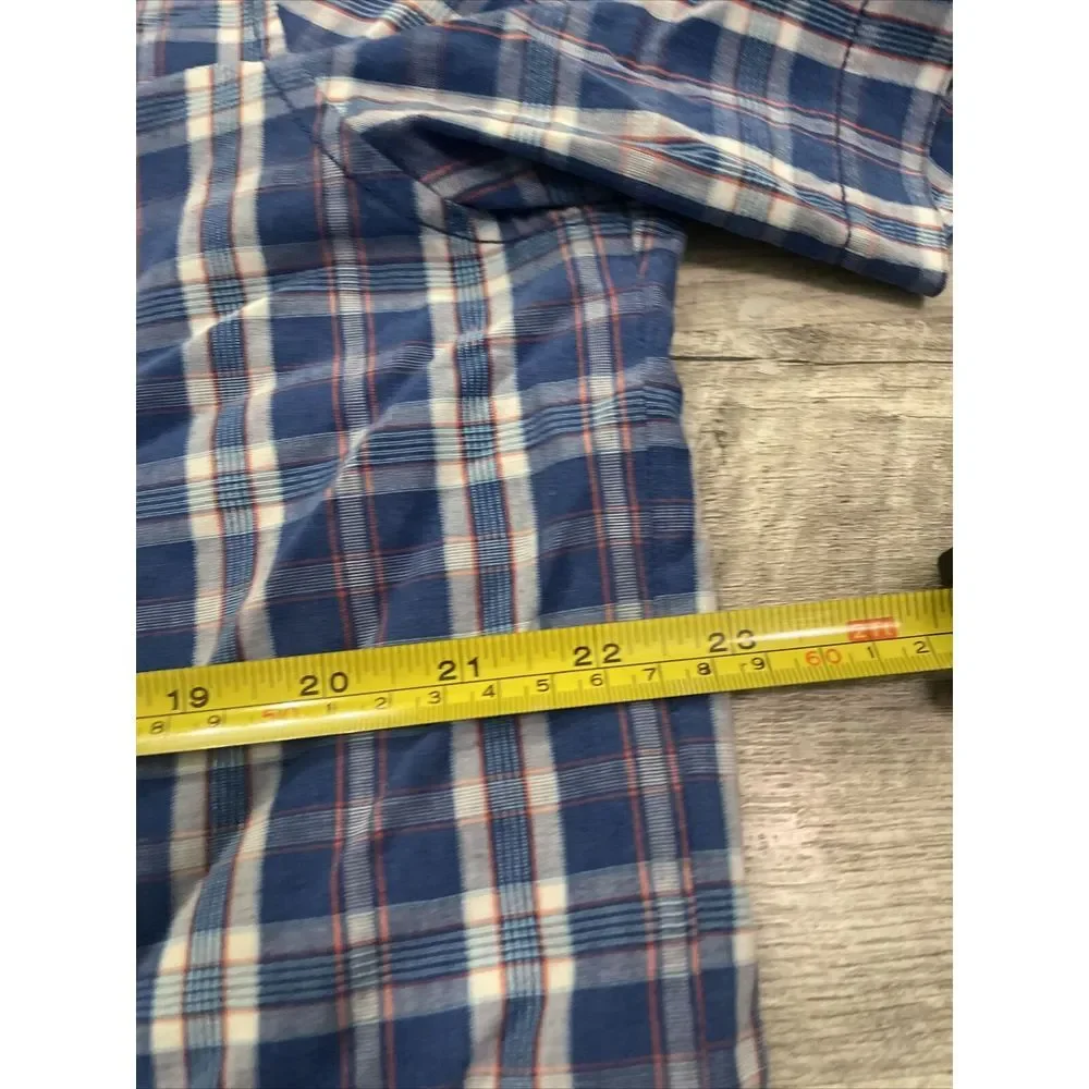 Tommy Bahama‎ Button Up Shirt Men's XL Silk Blend Blue Plaid Islandzone Hawaiian
